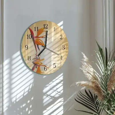 Hodiny s fotkou skleněné kulaté Květ