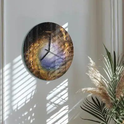 Nástěnné hodiny skleněné kulaté Kosmos