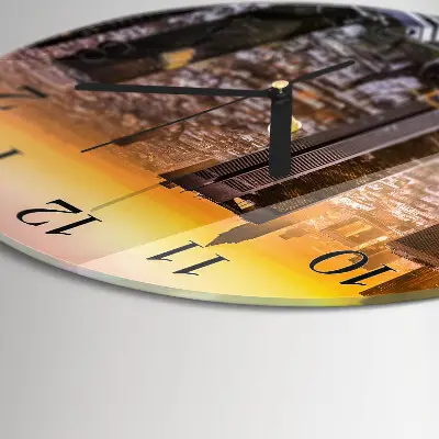 Hodiny s fotkou skleněné kulaté Západ slunce