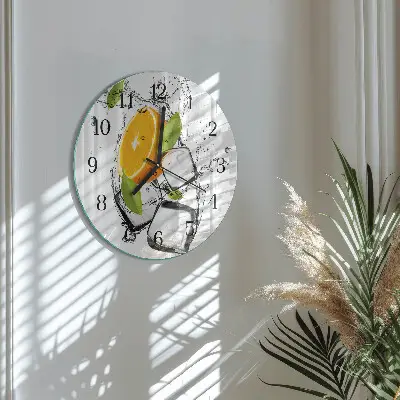 Hodiny na skle kulaté Led