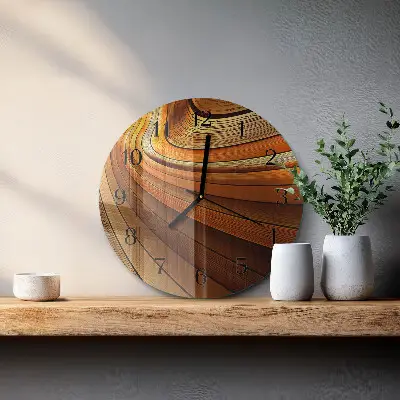 Kulaté skleněné hodiny na zeď Abstrakce