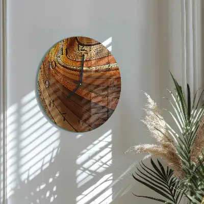 Kulaté skleněné hodiny na zeď Abstrakce