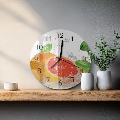 Nástěnné hodiny skleněné kulaté Grapefruit