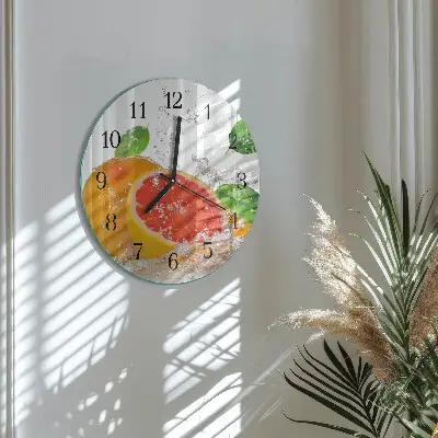 Nástěnné hodiny skleněné kulaté Grapefruit