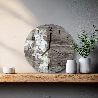 Kulaté skleněné hodiny na zeď Desky
