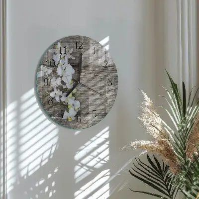 Kulaté skleněné hodiny na zeď Desky