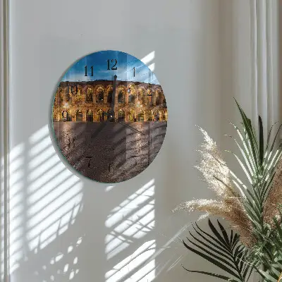 Nástěnné hodiny skleněné kulaté Socha
