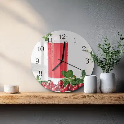 Kulaté skleněné hodiny na zeď Brusinky