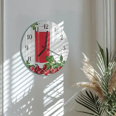 Kulaté skleněné hodiny na zeď Brusinky