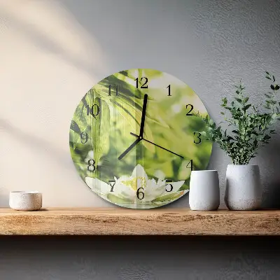 Hodiny s fotkou skleněné kulaté Příroda