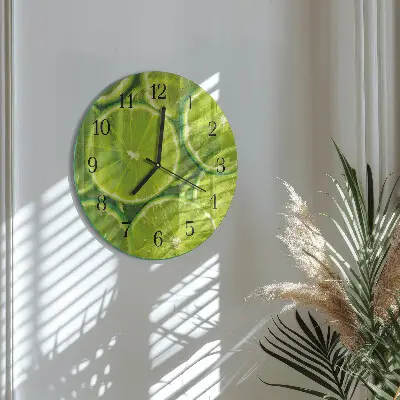 Kulaté skleněné hodiny na stěnu Uhličitan vápenatý