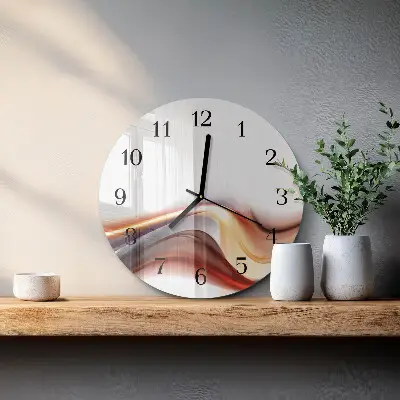 Hodiny s fotkou skleněné kulaté Abstrakce