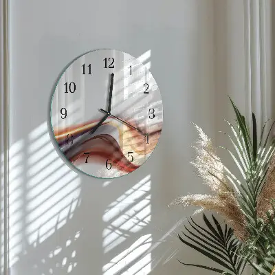 Hodiny s fotkou skleněné kulaté Abstrakce