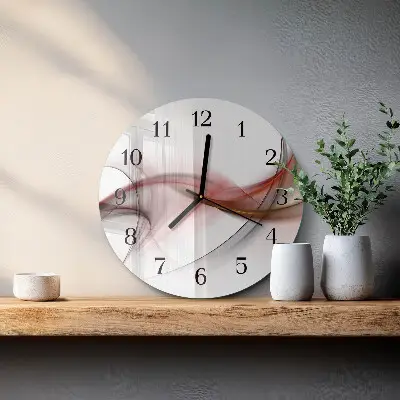 Kulaté skleněné hodiny na stěnu Abstrakce