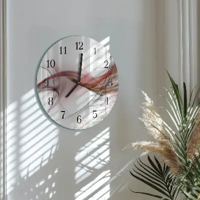 Kulaté skleněné hodiny na stěnu Abstrakce