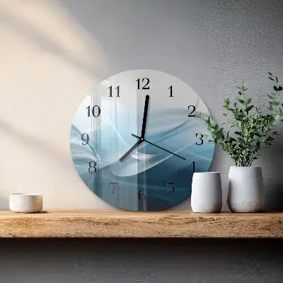 Kulaté skleněné hodiny na zeď Abstrakce