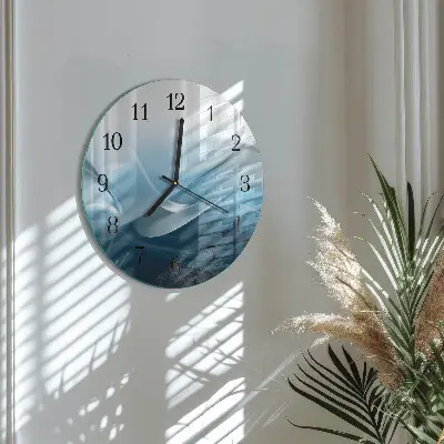 Kulaté skleněné hodiny na zeď Abstrakce
