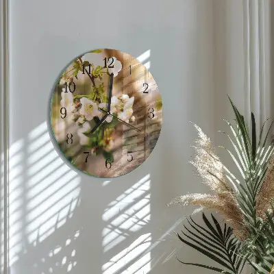 Nástěnné hodiny skleněné kulaté Příroda