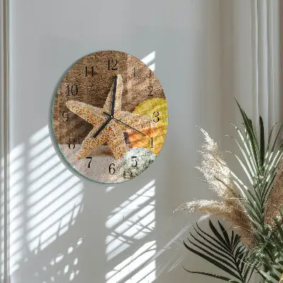 Hodiny s fotkou skleněné kulaté Hvězdice