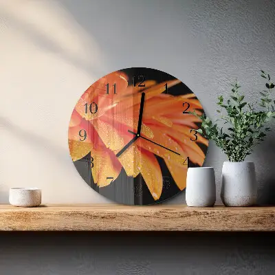 Kulaté skleněné hodiny na stěnu Gerbera