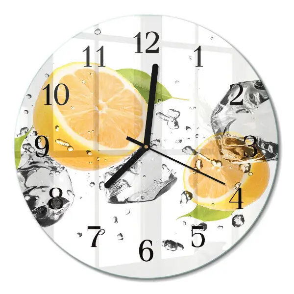Hodiny na skle kulaté Citrus