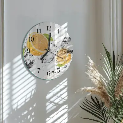 Hodiny na skle kulaté Citrus