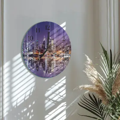 Hodiny na skle kulaté Město