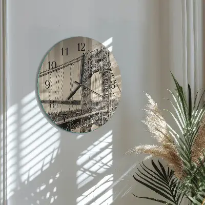 Hodiny na skle kulaté Zlatá brána