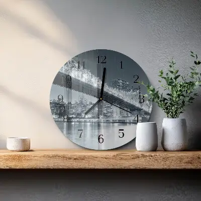 Kulaté skleněné hodiny na stěnu Most