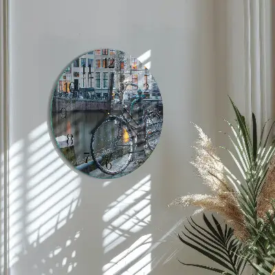 Kulaté skleněné hodiny na stěnu Kolo
