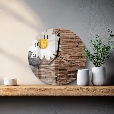 Nástěnné hodiny skleněné kulaté Sedmikráska