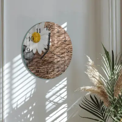 Nástěnné hodiny skleněné kulaté Sedmikráska