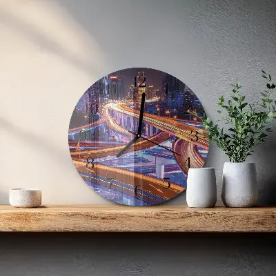 Kulaté skleněné hodiny na zeď Převod