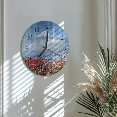 Kulaté skleněné hodiny na stěnu Hora