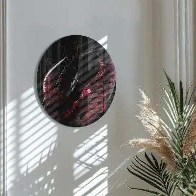 Nástěnné hodiny skleněné kulaté Víno