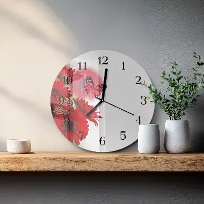 Kulaté skleněné hodiny na stěnu Gerbera