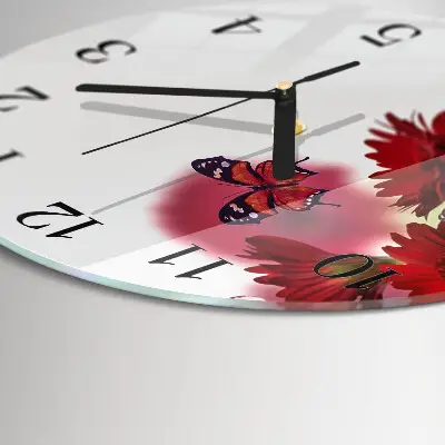 Kulaté skleněné hodiny na stěnu Gerbera