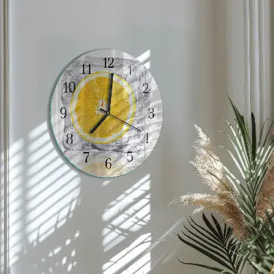 Kulaté skleněné hodiny na zeď Pomerančová zmrzlina