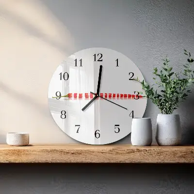 Hodiny s fotkou skleněné kulaté Chilli paprička