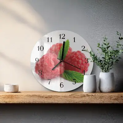 Hodiny s fotkou skleněné kulaté Maliny