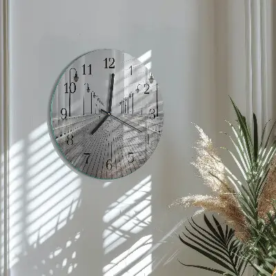 Nástěnné hodiny skleněné kulaté Molo