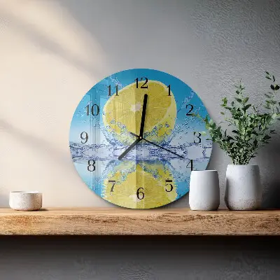 Kulaté skleněné hodiny na stěnu Citrus