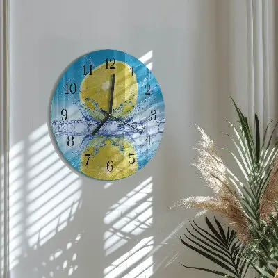 Kulaté skleněné hodiny na stěnu Citrus