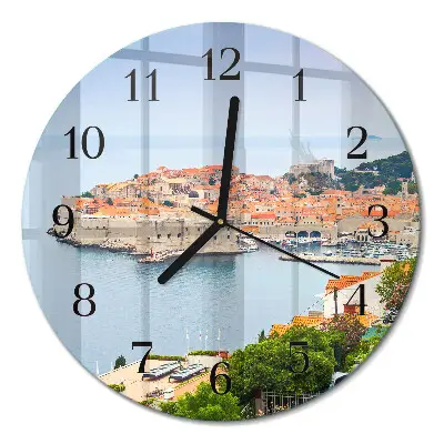 Hodiny s fotkou skleněné kulaté Cesta přírody