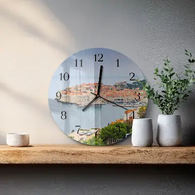 Hodiny s fotkou skleněné kulaté Cesta přírody