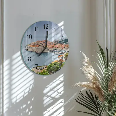 Hodiny s fotkou skleněné kulaté Cesta přírody