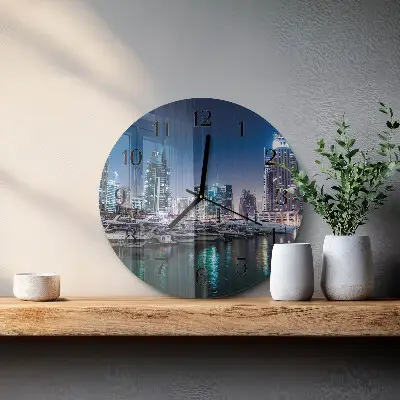 Kulaté skleněné hodiny na zeď Horizont