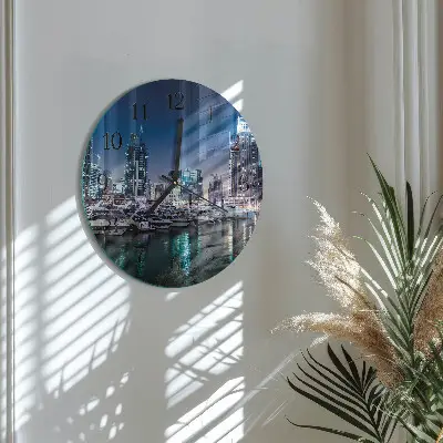 Kulaté skleněné hodiny na zeď Horizont