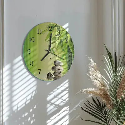 Nástěnné hodiny skleněné kulaté Kameny