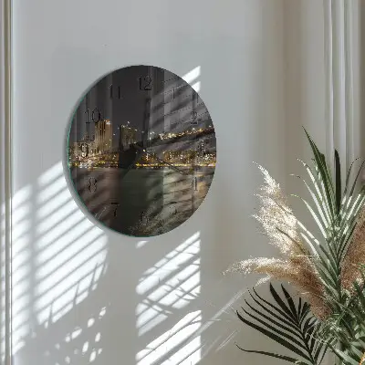 Hodiny s fotkou skleněné kulaté Horizont